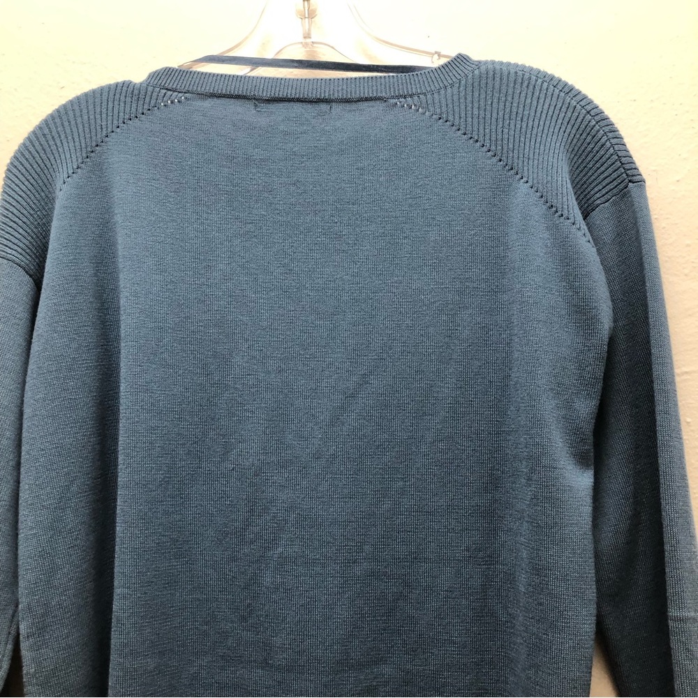 Cable & Gauge Long Sleeve Crew Neck Rayon/Polyester Knit Sweater W Size SP Blue - Picture 5 of 9